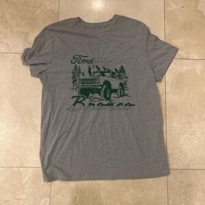 Vintage Grey Ford Bronco Green Graphic T-Shirt Sz M